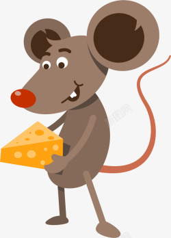 奶酪褐色老鼠矢量图素材