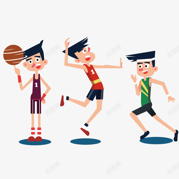 运动中的人物矢量图ai免抠素材_新图网 https://ixintu.com 三种 做运动 卡通 男孩 矢量图