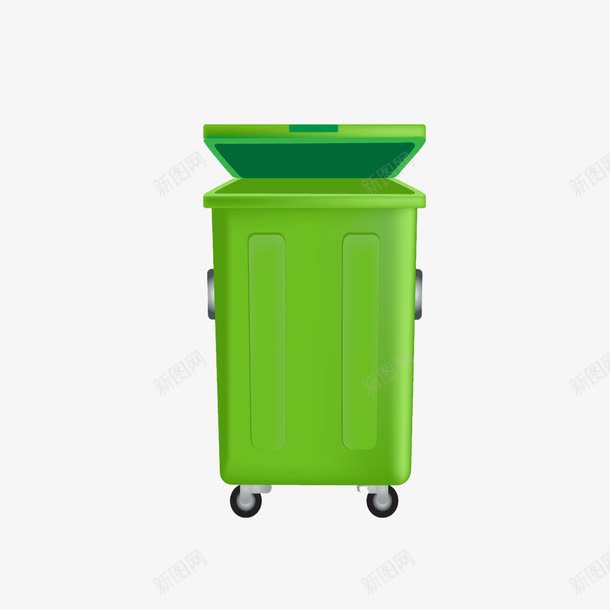绿色垃圾桶png免抠素材_新图网 https://ixintu.com 垃圾桶 垃圾箱 塑料