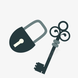 花纹锁锁和钥匙高清图片