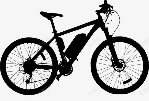 黑色的自行车剪影png免抠素材_新图网 https://ixintu.com 剪影 单车 单车剪影 卡通自行车 自行车 骑行工具 黑色