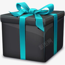 黑色礼物箱惊喜图标png_新图网 https://ixintu.com Black Box Gift 礼物 箱 黑色