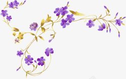 春天清新紫色手绘花朵素材