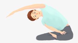 腿部插画手绘人物插图做瑜伽伸展运动插画高清图片