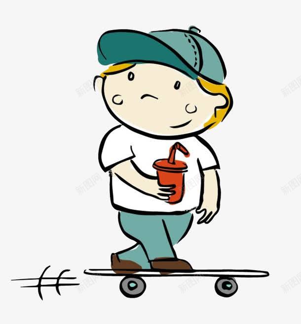 帅气的男孩png免抠素材_新图网 https://ixintu.com 卡通 小男孩 帅气的 滑板车 玩滑板车 简笔 红色