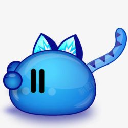 可爱馒头猫蓝色素材