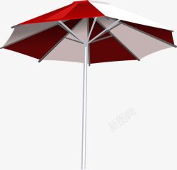 红白相间遮阳伞素材