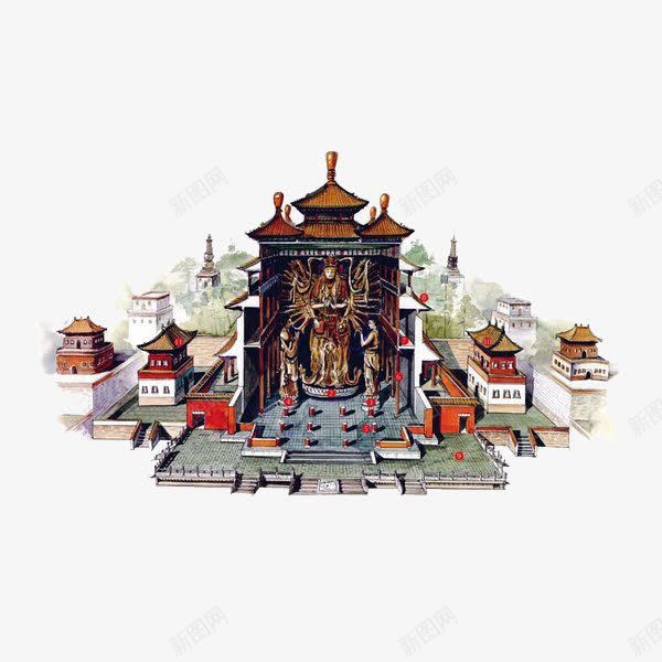 寺庙建筑图png免抠素材_新图网 https://ixintu.com PNG 免抠 城堡 寺庙 建筑 手绘