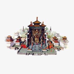 寺庙建筑图素材