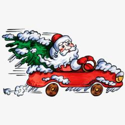 圣诞老人乘汽车素材