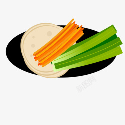 彩色扁平化蔬菜美食元素矢量图素材