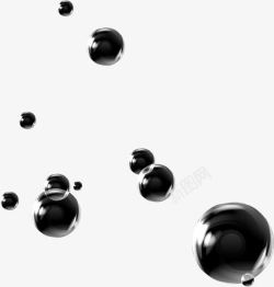 黑色手绘漂浮泡泡素材