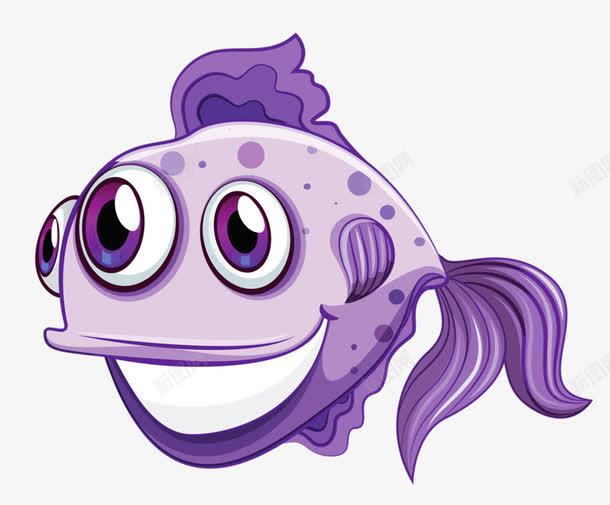 紫色小丑鱼png免抠素材_新图网 https://ixintu.com joker 可爱的鱼 大嘴鱼 小丑鱼 小丑鱼Q版 海洋鱼