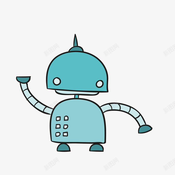 蓝色可爱机器人png免抠素材_新图网 https://ixintu.com 卡通机器人 可爱机器人 背景装饰 蓝色机器人