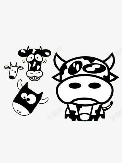 牛的漫画png免抠素材_新图网 https://ixintu.com 卡通 牛 简笔画