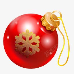 圣诞节装饰礼物球png免抠素材_新图网 https://ixintu.com 丝带 圣诞节装饰球 礼物球 装饰球 雪花图案