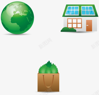 3款绿色能源标矢量图图标图标