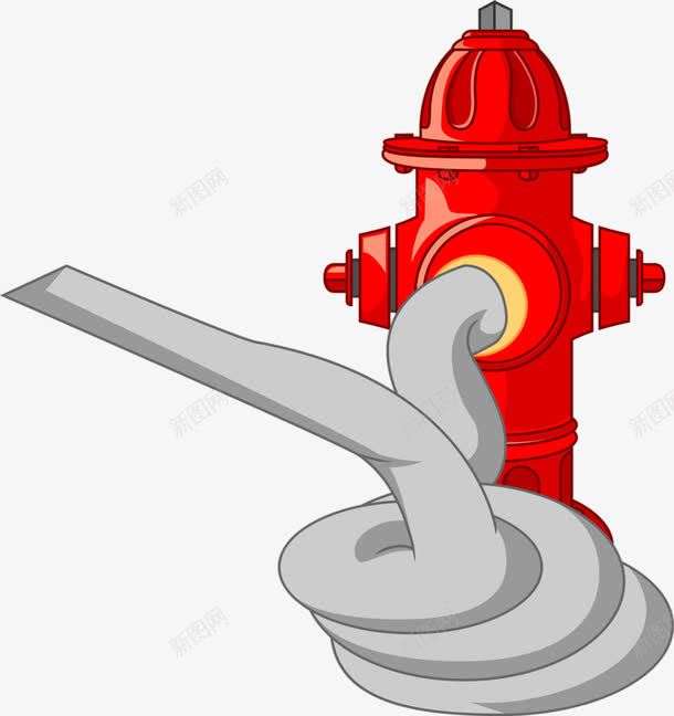 手绘消防水泵png免抠素材_新图网 https://ixintu.com 手绘装饰 水管 消防 红色