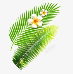 绿色卡通植物小花素材