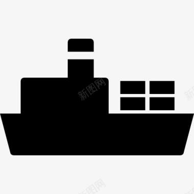 船舶与货物的轮廓图标图标