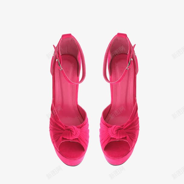 粉色凉鞋png免抠素材_新图网 https://ixintu.com 凉鞋 粉色 蝴蝶结 高跟鞋