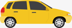 简约黄色的汽车矢量图素材