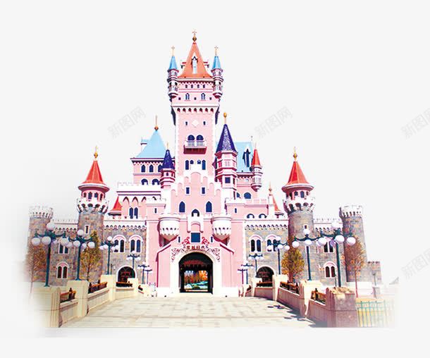 游乐园城堡png免抠素材_新图网 https://ixintu.com 城堡 建筑 游乐园