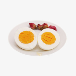 切开的鸡蛋装盘的鸡蛋高清图片