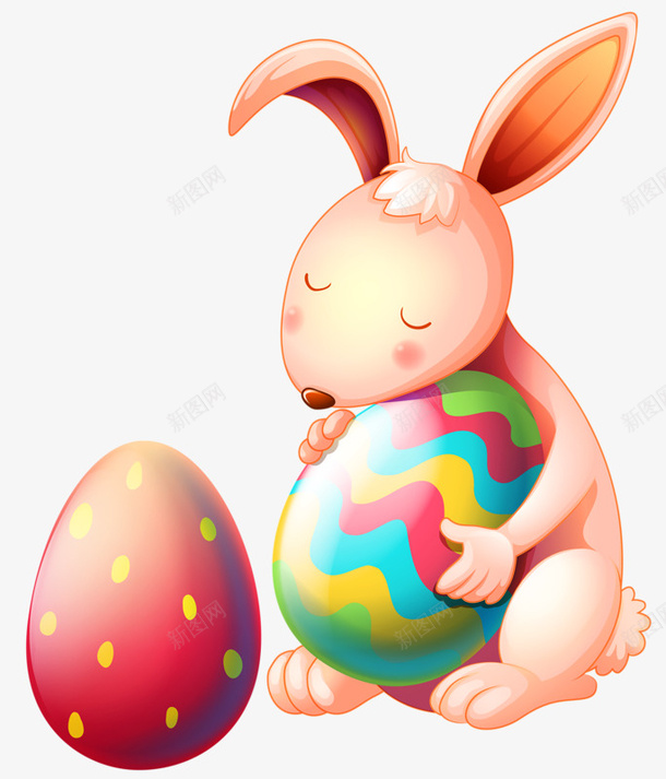 抱着彩蛋的兔子png免抠素材_新图网 https://ixintu.com 动画 卡通 可爱 萌