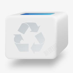 白色立体满的回收站图标png_新图网 https://ixintu.com 回收站 垃圾桶 垃圾箱 循环 立体