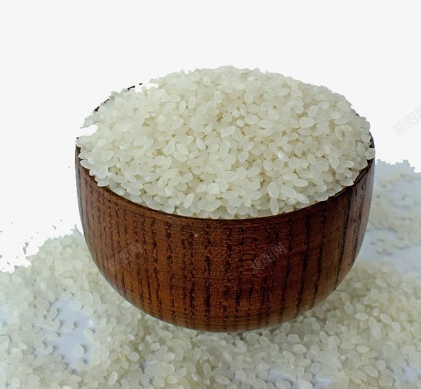 一碗大米png免抠素材_新图网 https://ixintu.com 木碗 珍珠米 粮食 食物