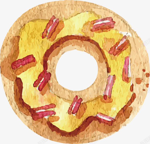 手绘面包圈png免抠素材_新图网 https://ixintu.com PNG图 PNG图下载 创意卡通 卡通插图 手绘 插图 甜甜圈 面包圈