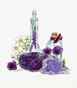 紫色玻璃瓶卡通紫色液体高清图片