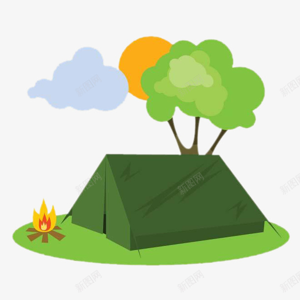 帐篷png免抠素材_新图网 https://ixintu.com 帐篷 帐篷场景 绿色帐篷