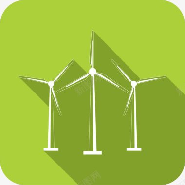 绿色风力发电机图标图标