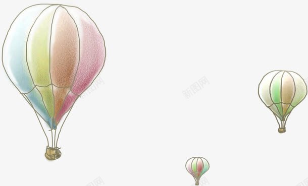 卡通手绘彩色热气球装饰png免抠素材_新图网 https://ixintu.com 卡通 彩色 热气球 装饰