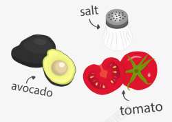 番茄调料鸡蛋矢量图素材