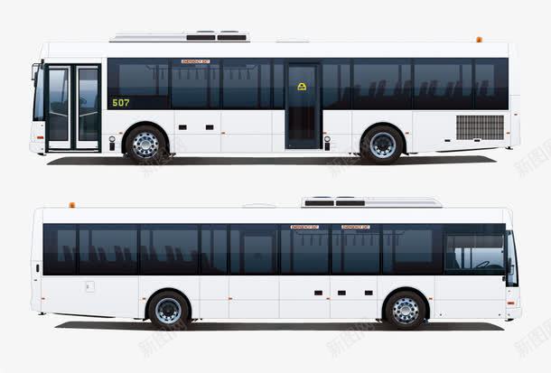 白色公共巴士png免抠素材_新图网 https://ixintu.com 交通工具 公交 公共汽车 白色公共巴士
