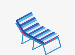 蓝白条纹懒人躺椅矢量图素材