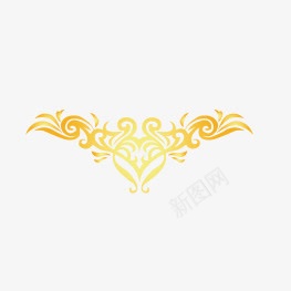 金色花纹花png免抠素材_新图网 https://ixintu.com 渐变 装饰图案 金色花纹花边