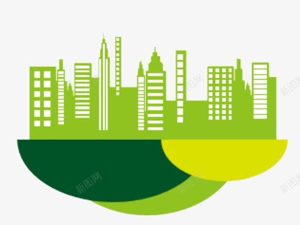 绿色城市建筑png免抠素材_新图网 https://ixintu.com PPT 免抠PNG素材 城市 绿色