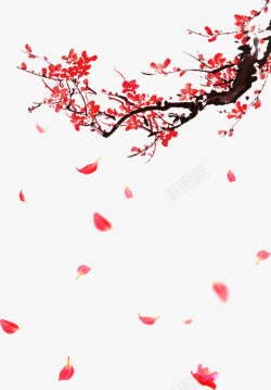 中国风桃花装饰元素素材
