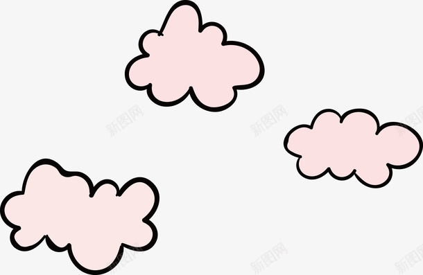卡通手绘粉红色的云朵矢量图ai免抠素材_新图网 https://ixintu.com 云朵 卡通 手绘 粉红色的云 粉色 粉色的云 矢量图