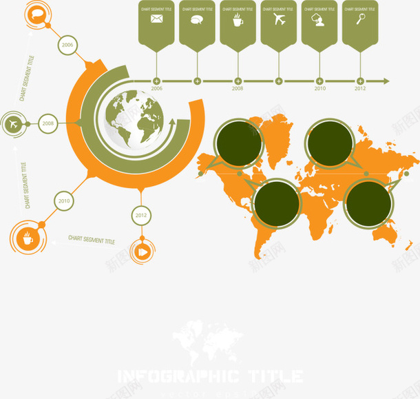 橙绿色图表矢量图eps免抠素材_新图网 https://ixintu.com PPT图形 PPT图表 商务信息 图表设计 橙绿色图表设计 演示图形 矢量图
