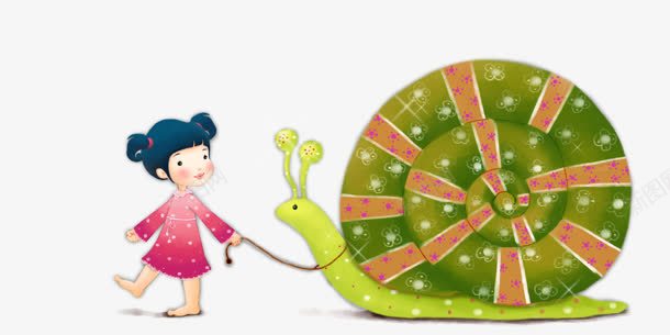 小女孩卡通蜗牛png免抠素材_新图网 https://ixintu.com png素材 卡通蜗牛 小女孩