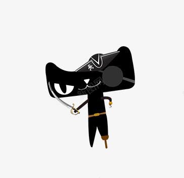 黑色海盗天猫png免抠素材_新图网 https://ixintu.com 促销素材 天猫 海盗 黑色卡通人物