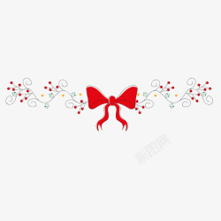 红色蝴蝶结圣诞边框矢量图素材