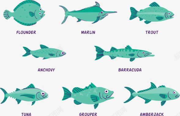 卡通小鱼图标图标