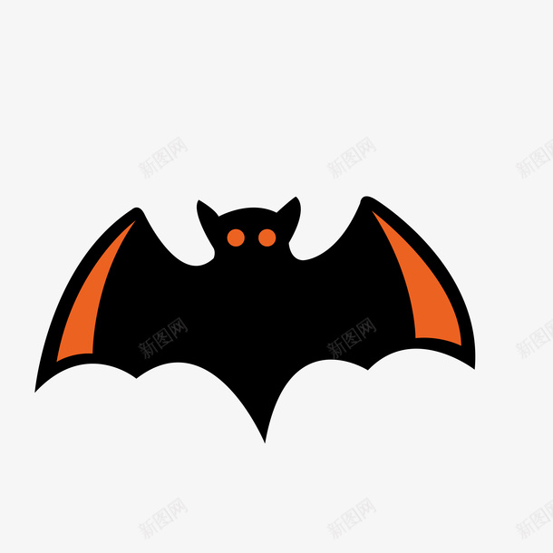 卡通黑色蝙蝠png免抠素材_新图网 https://ixintu.com 卡通 夜行动物 蝙蝠 黑色