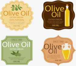 扁平化复古橄榄油标签素材